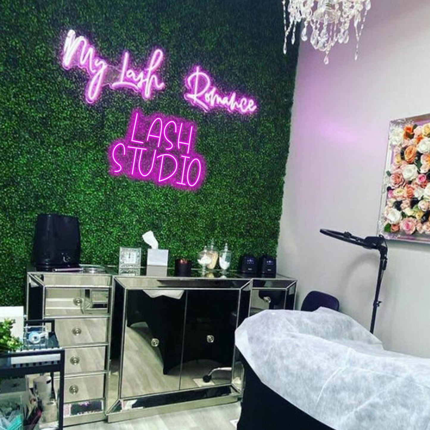 Lash Studio Neon Sign Lashes Room Decor LED Light Business Neon Signs for Lash Lounge, Beauty Salon, Office Decorations