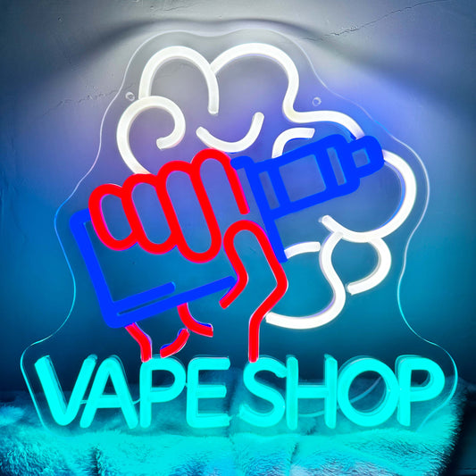 Vape Shop Neon Sign LED Neon Vape Sign for Smoke Shop, Smoke Lounge, Bar, Retail Store, Man Cave, Business Neon Open Sign for Window, Vape Decoration