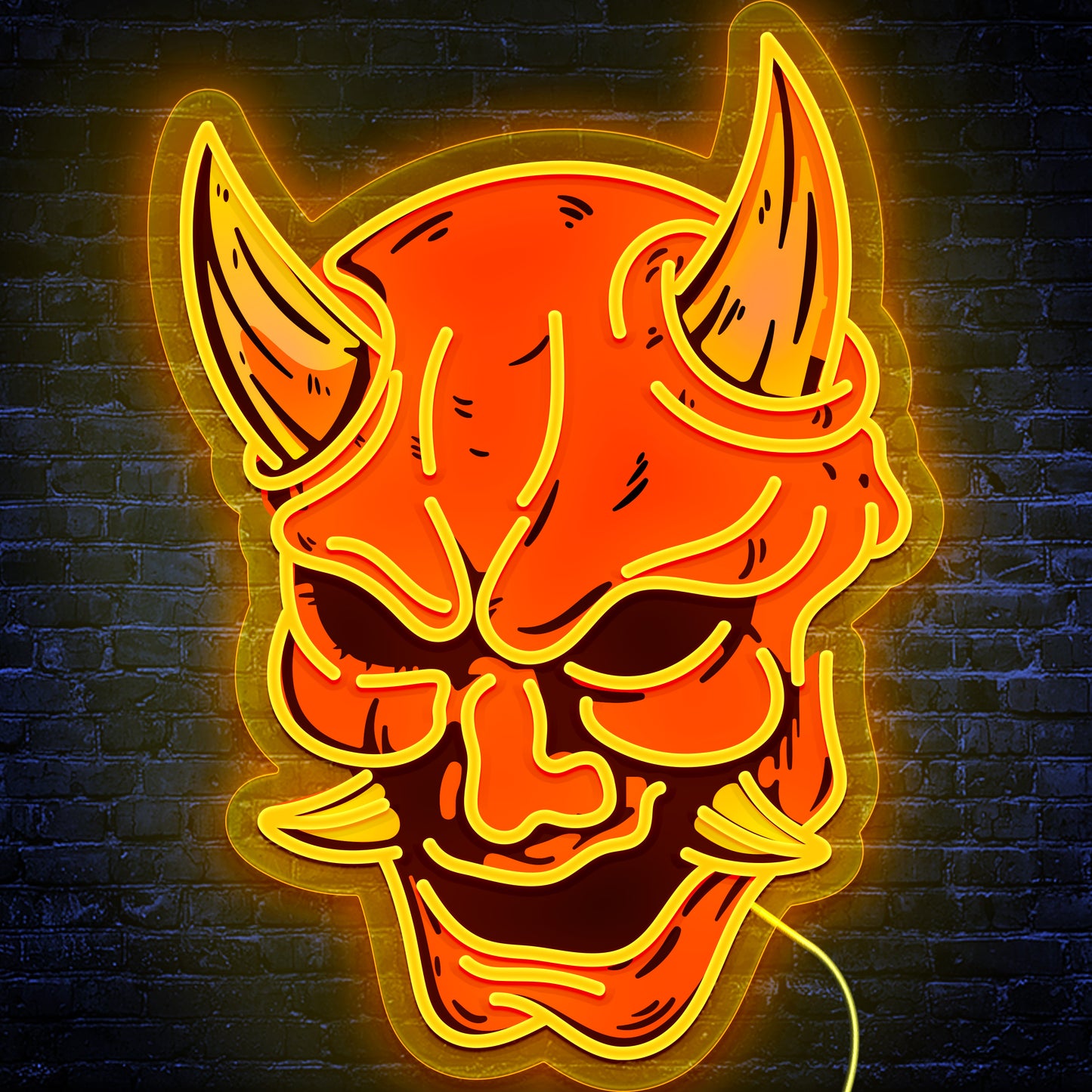 Hannya Mask Neon Sign for Game Room, Tattoo Shop, Tattoo Studio Decor LED Anime Neon Light Cool Room Accessory Japanese Demon Evil Spirit Hannya Sign