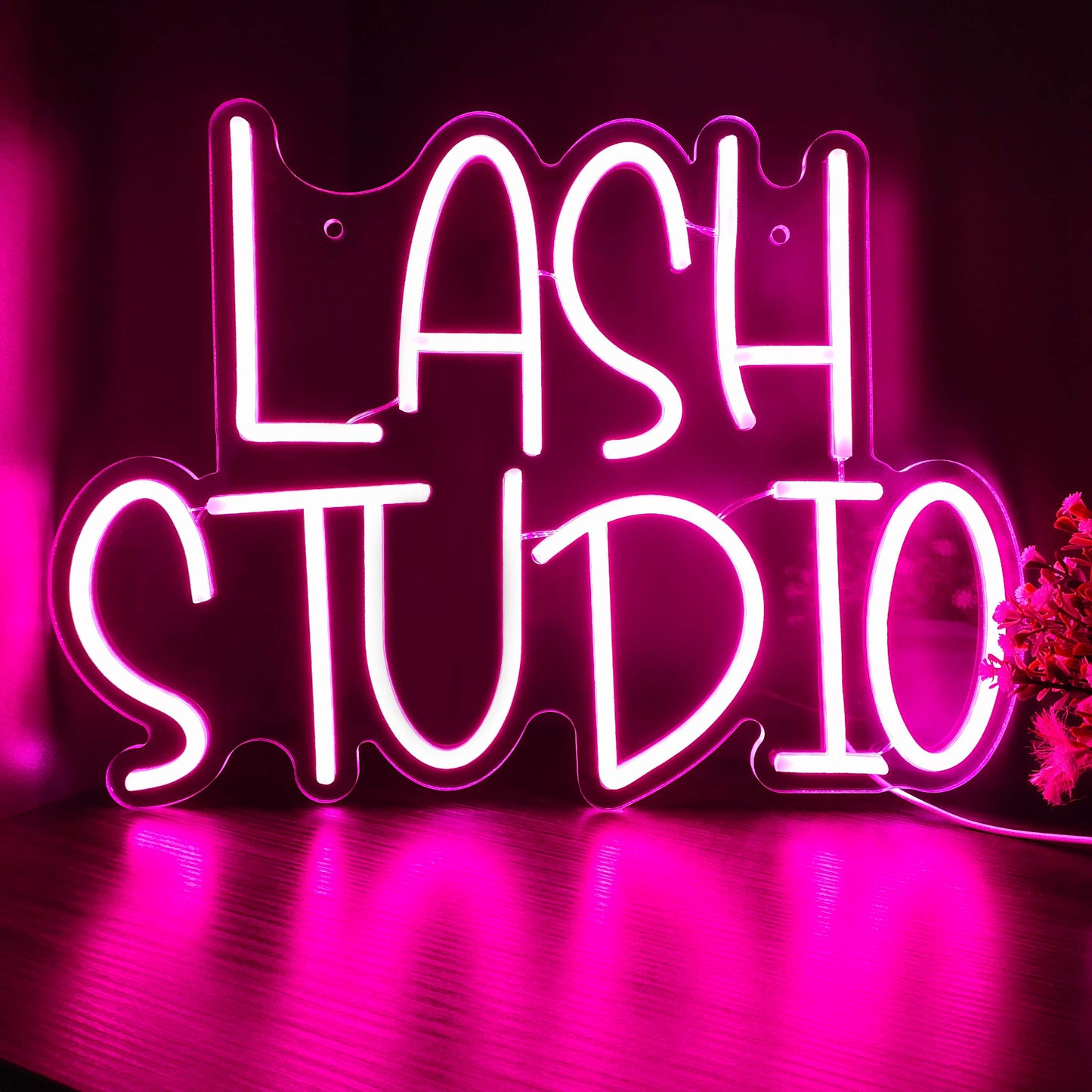 Lash Studio Neon Sign Lashes Room Decor LED Light Business Neon Signs for Lash Lounge, Beauty Salon, Office Decorations