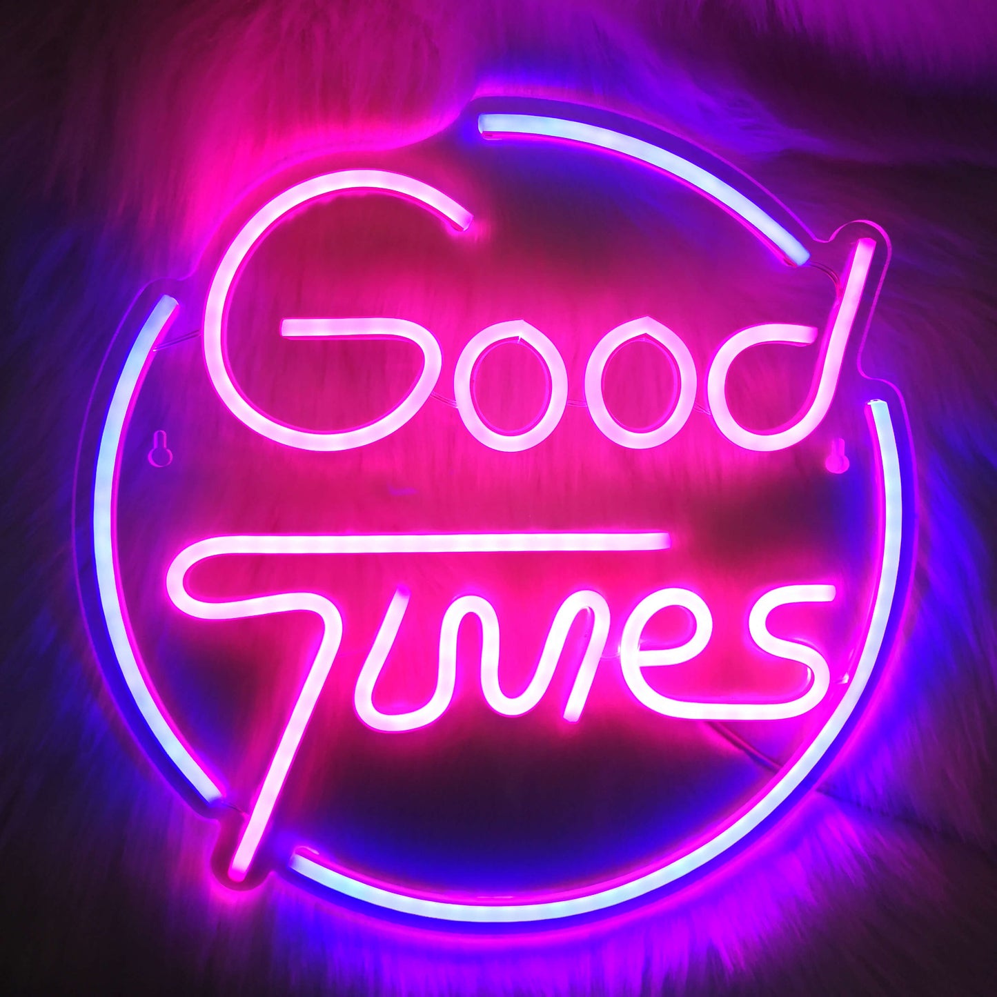 Good Times Neon Sign LED Acrylic Sign Blue Pink Neon Light LED Wall Signs USB Operated Party Lights Bar Sign Décor Game Room Setup for Teen Boys Bedroom Man Cave Sign