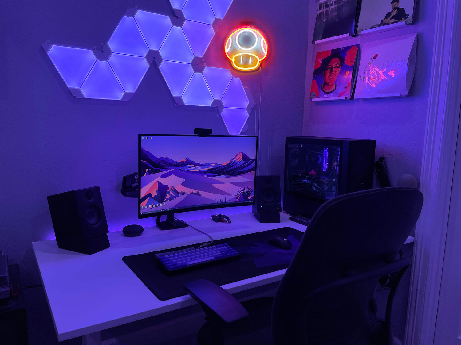 Game LED Neon Light Sign for Game Room Decor Super Mushroom NPC Wall D –  Heliwey