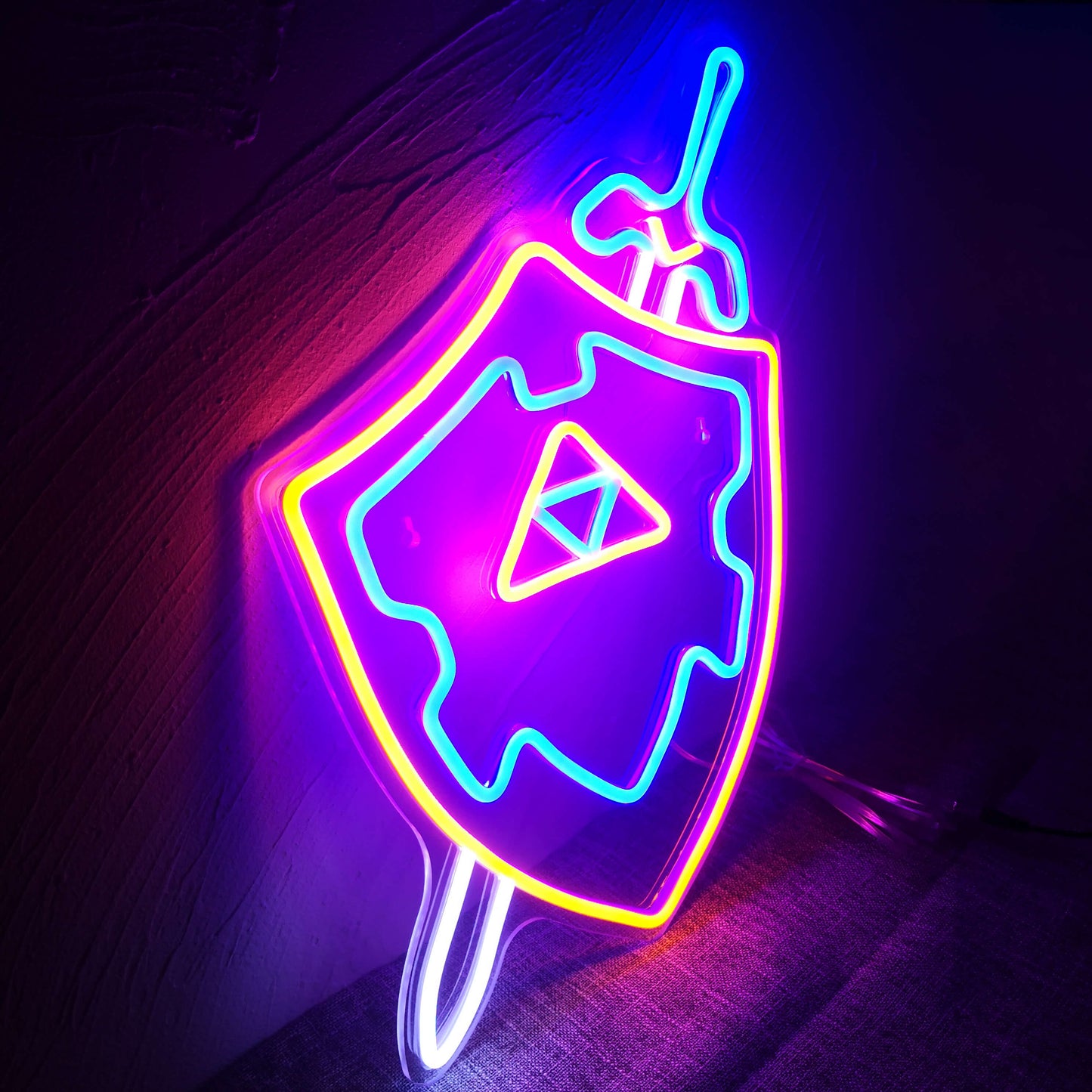 Neon Sign Sword & Shield LED Sign Master Sword LED Neon Light Cool Game Room Decor Gaming Light Sword LED Signs Gamer Gifts for Teen Boys